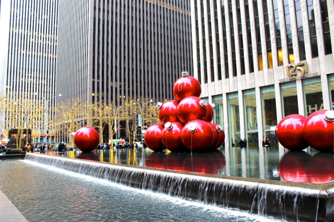 Holiday decorations on 6th Ave